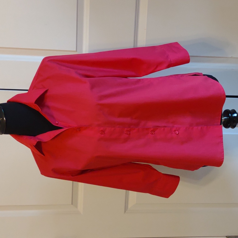 Beautiful Foxcroft Wrinkle Free 3/4 Sleeve Button Down Blouse EUC